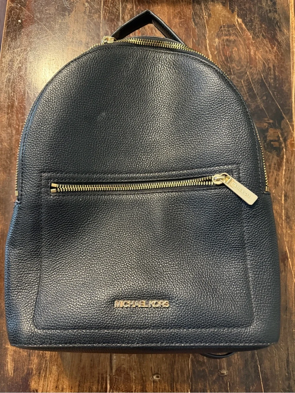 MICHAEL KORS Black Pebbled Leather Backpack